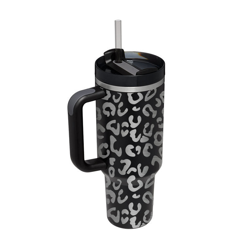 40 Oz Insulated Tumbler™ With Handle & Straw – Spill-Proof Stainless Steel Travel Mug