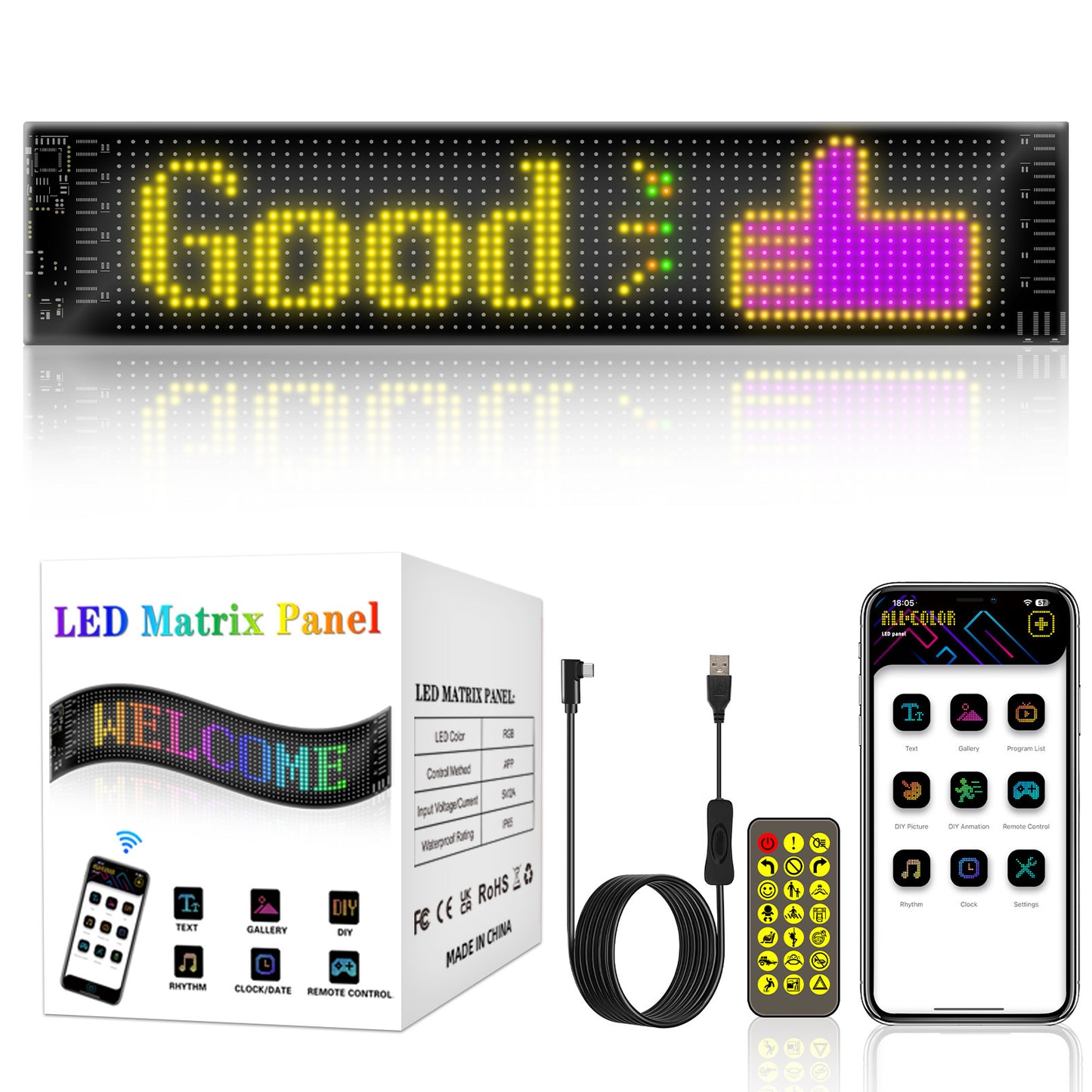 RGB MagicFlex™ LED Car Sign – Dynamic, Flexible Ad Display Screen!