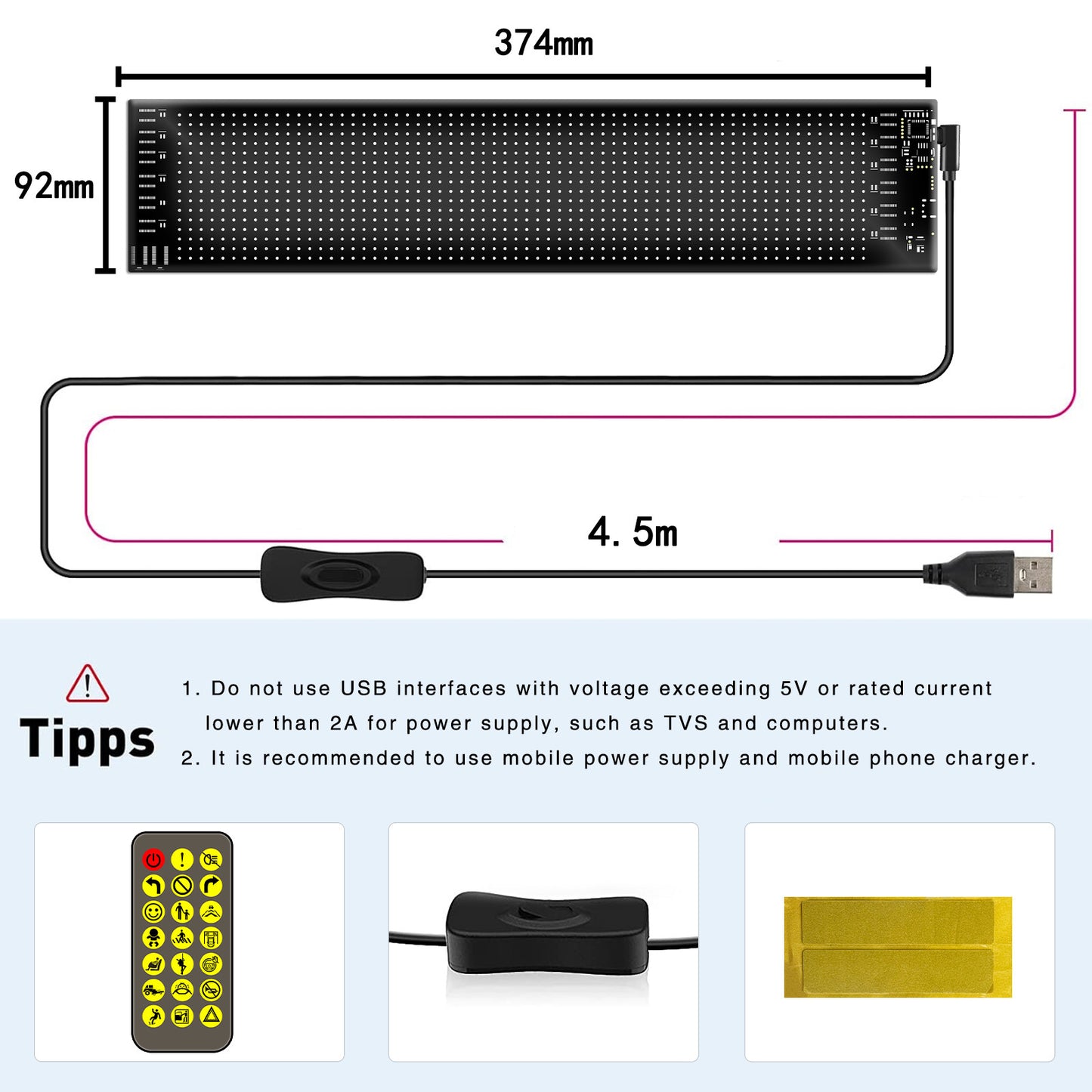 RGB MagicFlex™ LED Car Sign – Dynamic, Flexible Ad Display Screen!