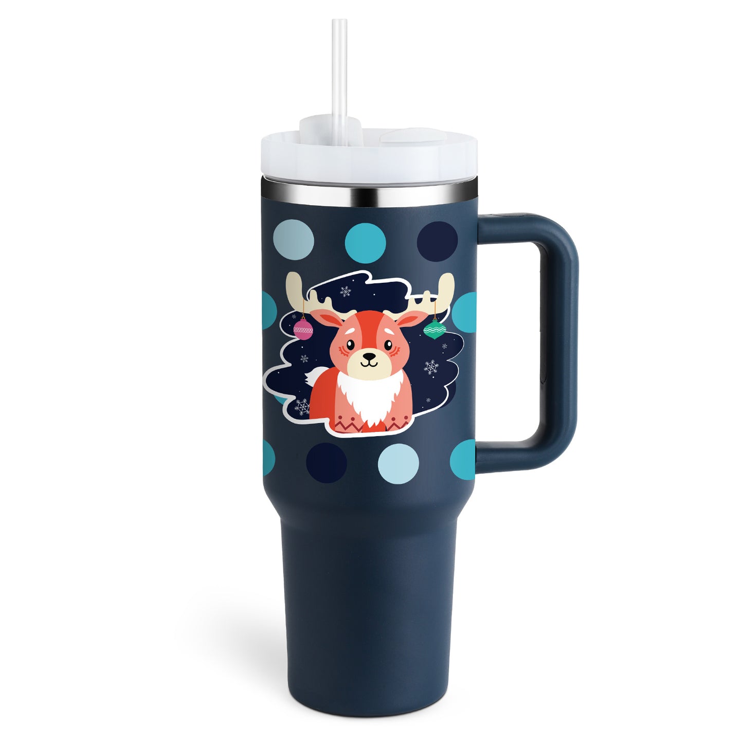 40 Oz Insulated Tumbler™ With Handle & Straw – Spill-Proof Stainless Steel Travel Mug