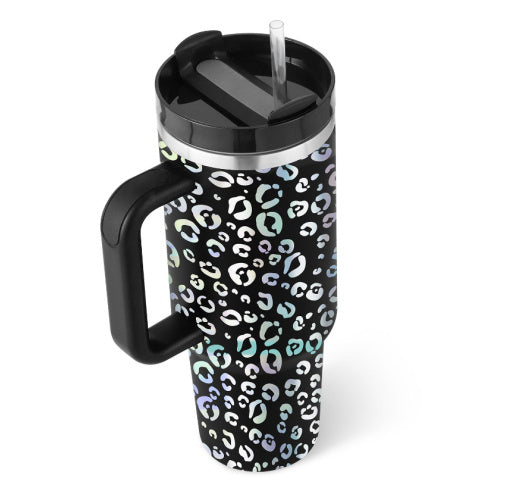40 Oz Insulated Tumbler™ With Handle & Straw – Spill-Proof Stainless Steel Travel Mug