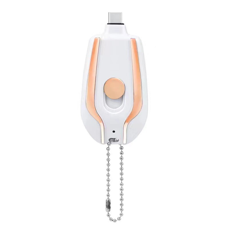 Mini Keychain Power Bank 1500mAh – Type-C Fast Charger Emergency Backup Battery Pod™