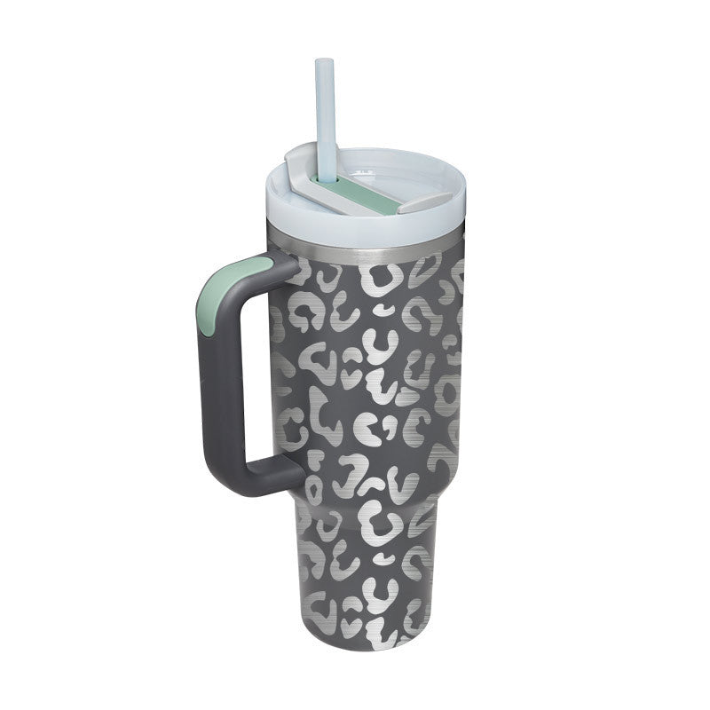 40 Oz Insulated Tumbler™ With Handle & Straw – Spill-Proof Stainless Steel Travel Mug