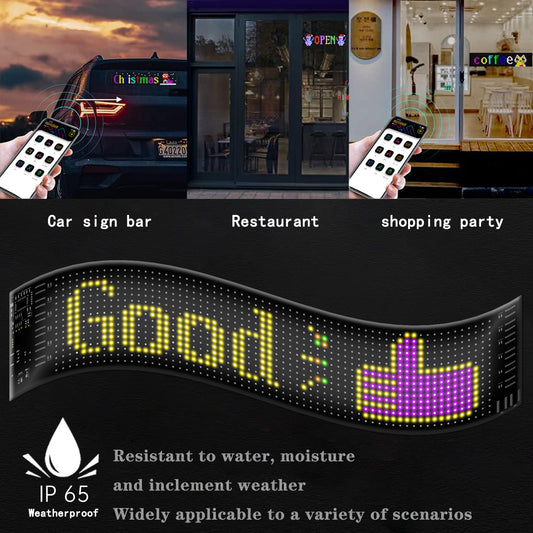 RGB MagicFlex™ LED Car Sign – Dynamic, Flexible Ad Display Screen!