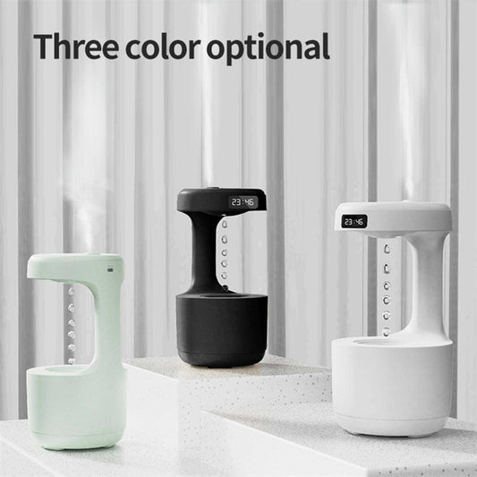 Anti-Gravity Humidifier Clock & Aroma Diffuser™ – Large Capacity, Silent Mist for Bedroom & Office