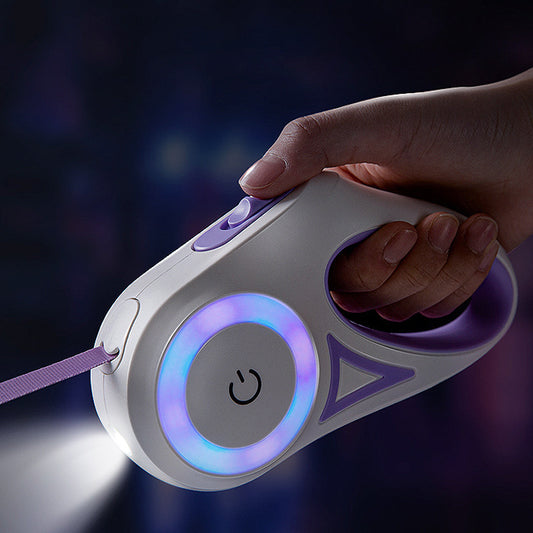 SmartLeash™ Retractable Dog Leash & Collar Set – Auto Lock & Night Light!