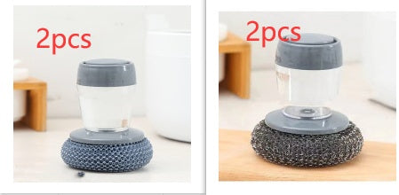Push-Top Palm Brush Cleaner™: Kitchen Soap Dispensing Brush & Detergent Tools